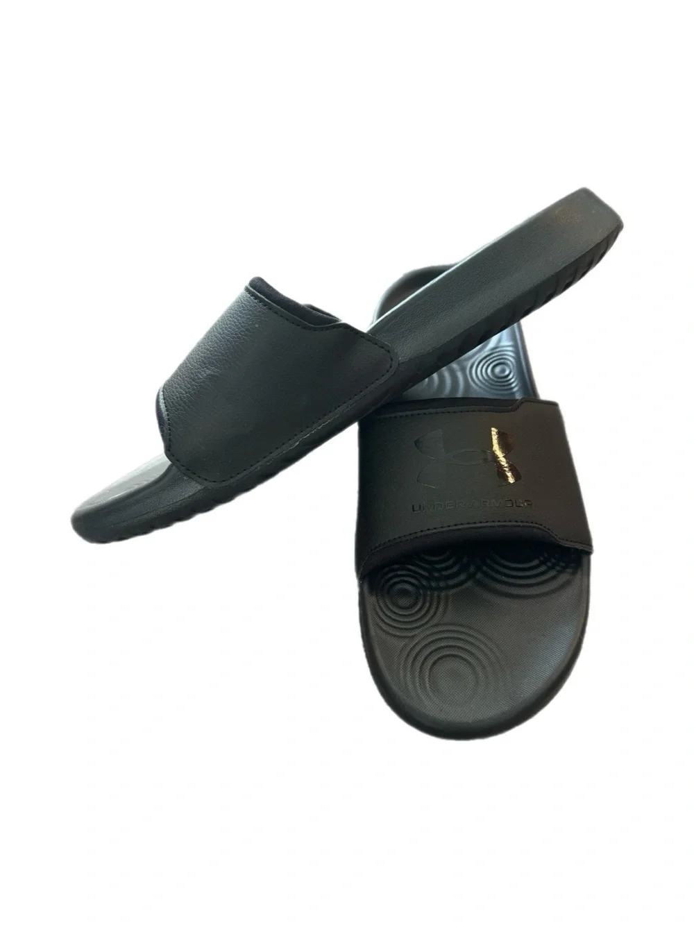 Under Armour Men’s Black comfortable Slides size 10